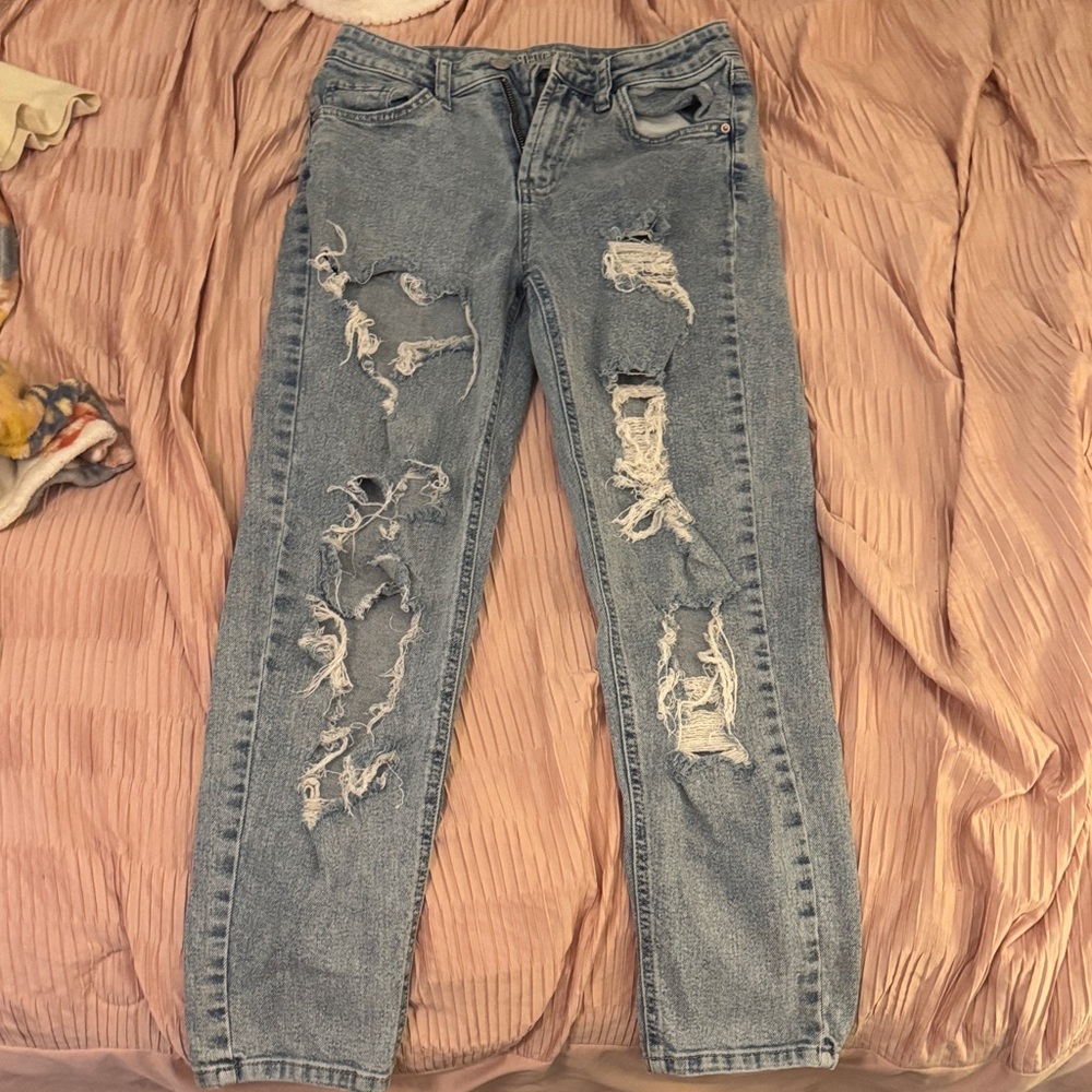 Wild Fable Light Blue Distressed Straight Leg Jeans